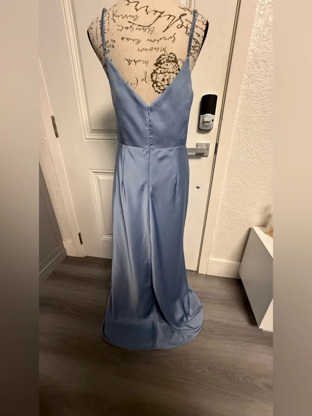 Birdy Grey Dusty Blue Satin Maxi Dress - Size M - Formal/Bridesmaid - Picture 5 of 11